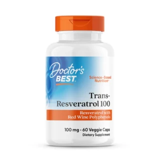 Doctor's Best Trans-Resveratrol 100 with ResVinol, 100 mg, 60 Veggie Caps in Pakistan
