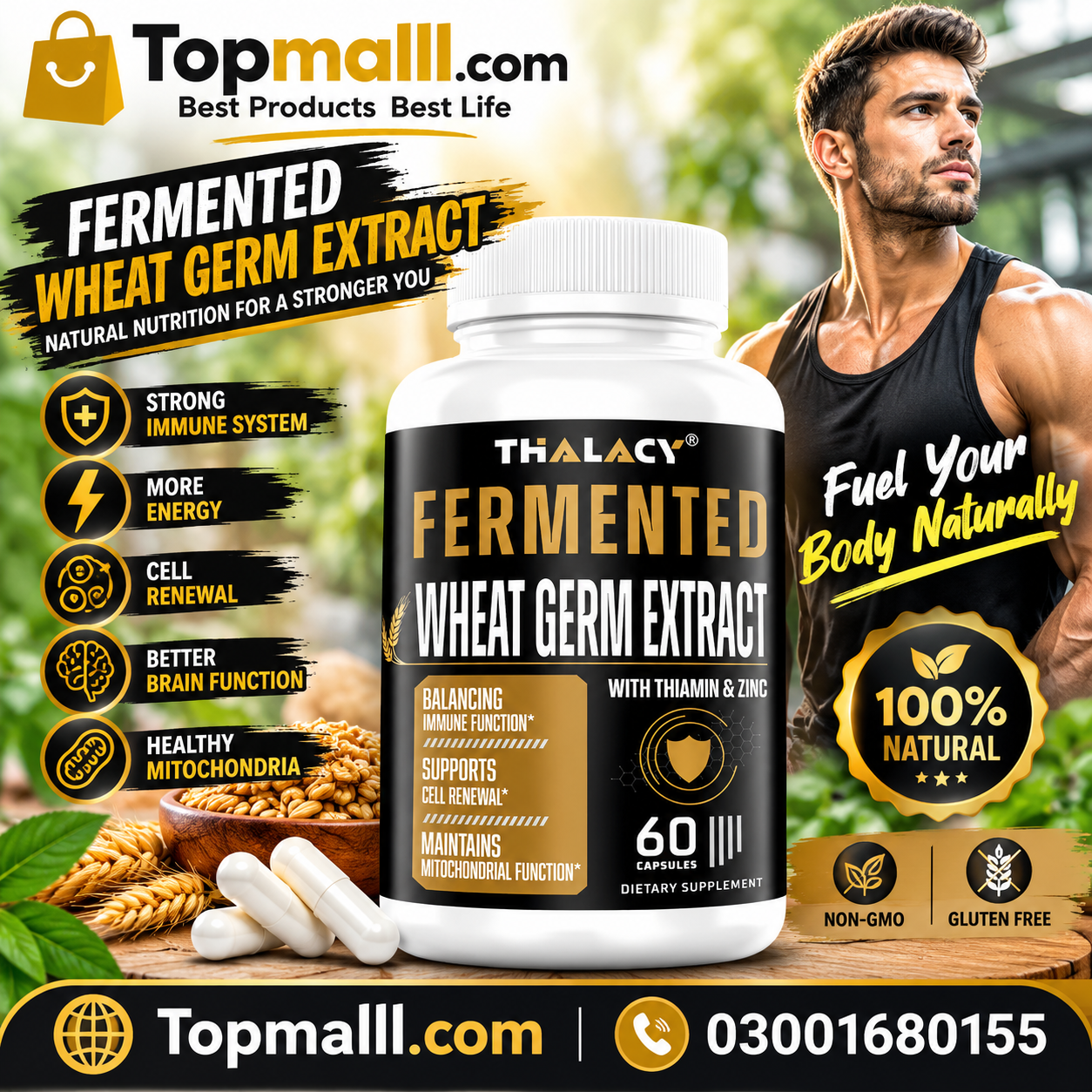 Thalacy Fermented Wheat Germ Extract Capsules in Pakistan