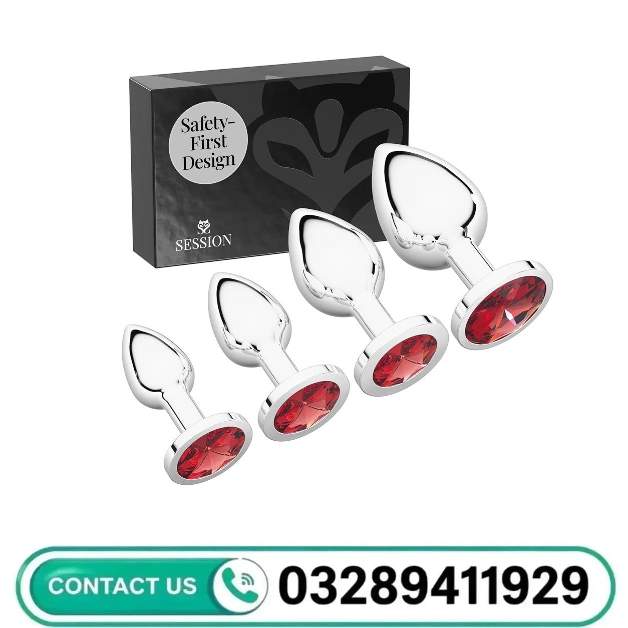 4 PCS Jewel Butt Plugs Sex Toy Anal Training Kit In Pakistan