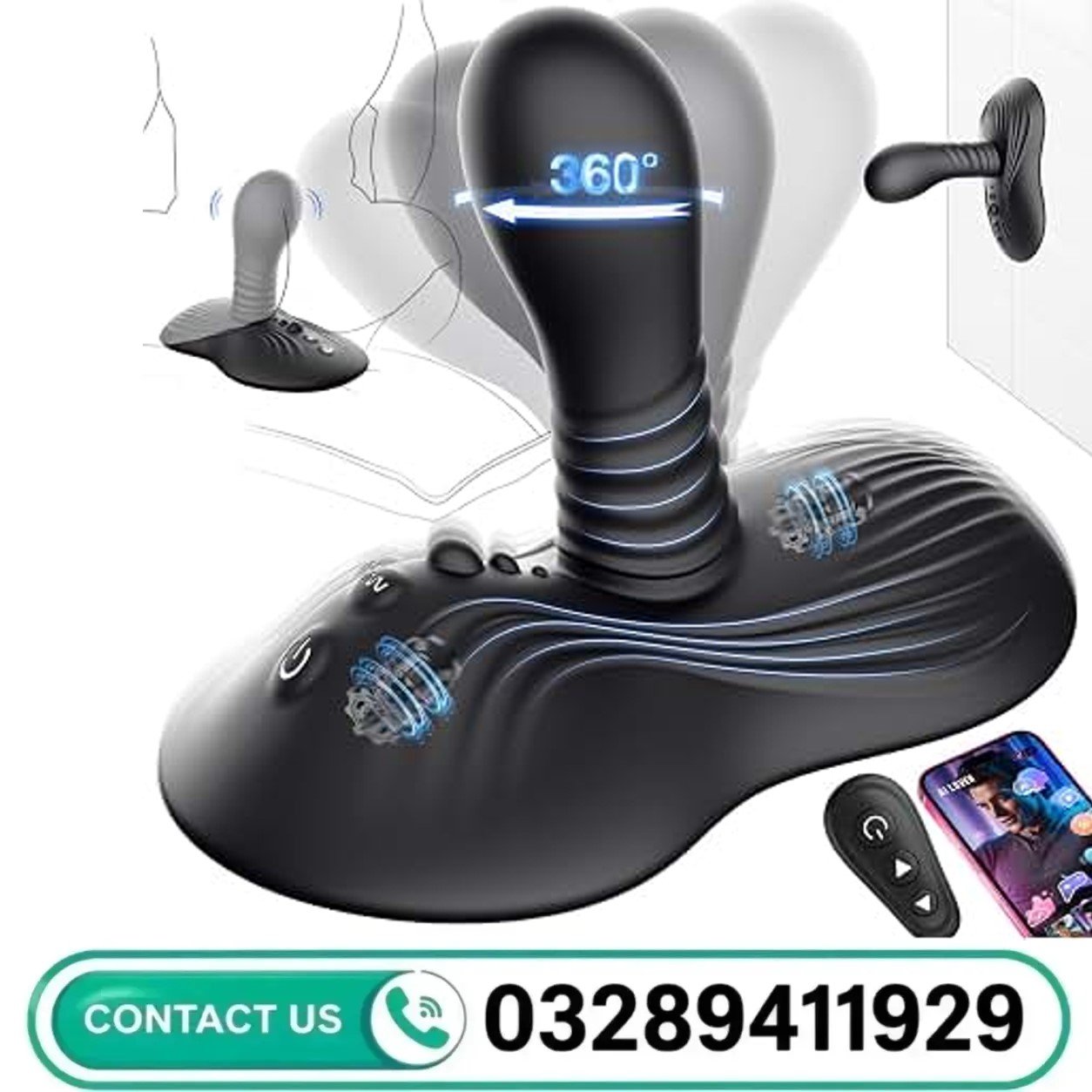 Massager Anal Dildo 9 Rotating & Vibrating | Female Machine In Pakistan