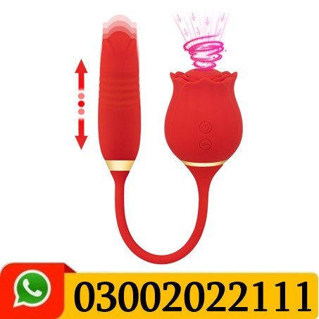 Rose Sucking Toy With Thrusting Vibrator