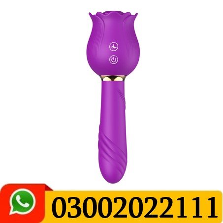 Rose Sucking Vibrator With Telescopic Massager