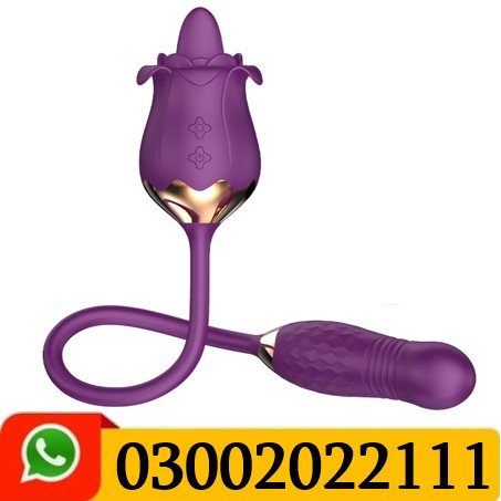 Rose Tongue Vibrator With Thrusting Bullet