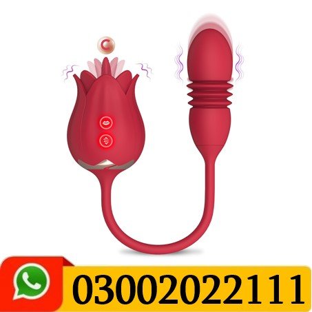 Rose Tongue Vibrator With Thrusting Egg