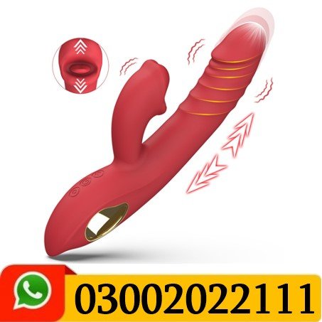 Tongue Clit Stimulator Thrusting Vibrator Dildo