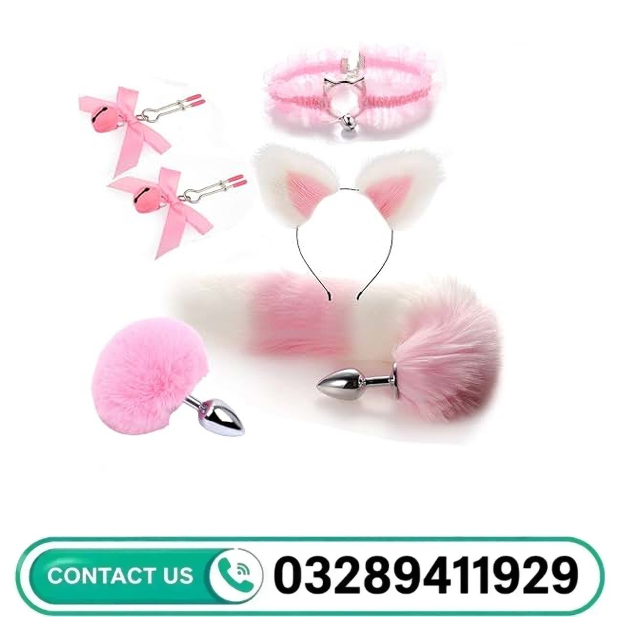 6PCS Fox Tail Butt Plug Set for Couples In Pakistan